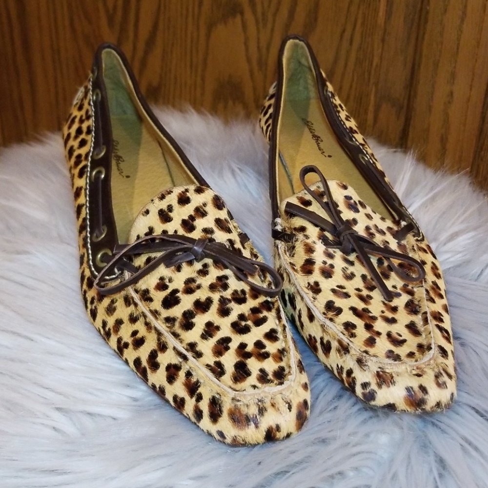 Eddie Bauer leopard calf hair kitten heel NWOT 8